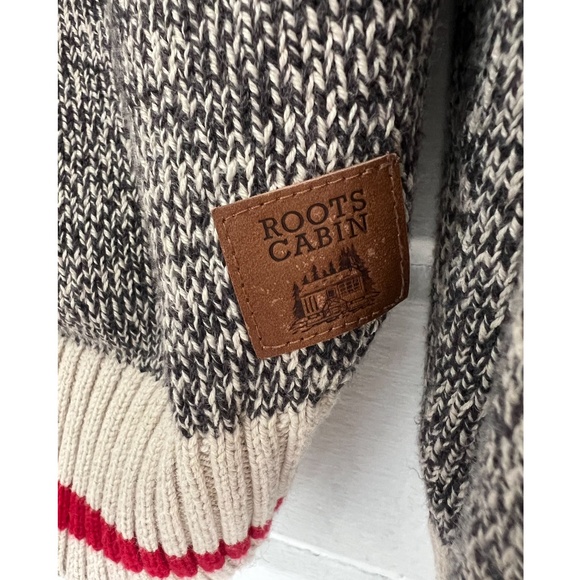 ROOTS CABIN Shawl Cardigan in Cotton Blend Grey Oat Mix - M - Picture 7 of 13